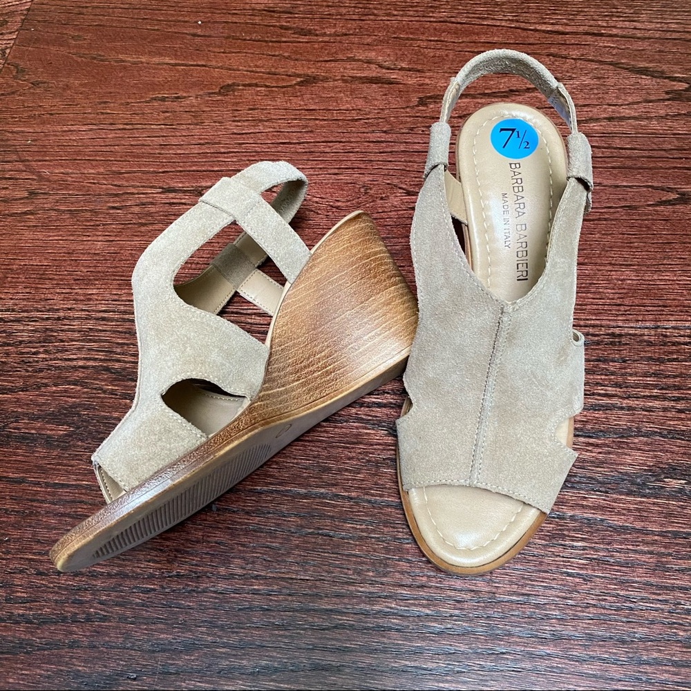 Made in Italy tan wedges Barbara barbieri